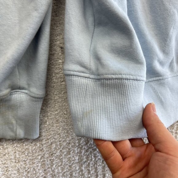 The North Face Pullover Hoodie Baby Blue Box Logo Wom Sz M Outdoor Hike Read - Picture 6 of 15